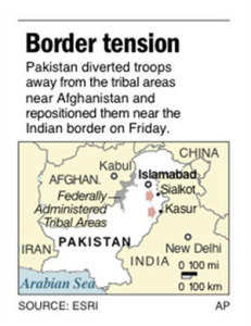 パキスタン軍２万人がインド国境に移動