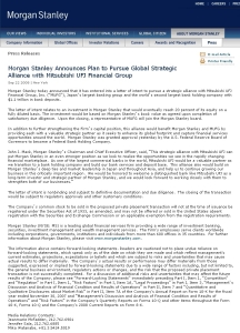 Morgan Stanley - Press Release